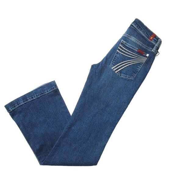 7 For All Mankind Denim - NWT 7 For All Mankind Dojo in New York Dark Trouser Flare Stretch Jeans 26 x 33